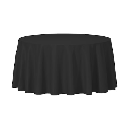 Smarty Had A Party 84 Black Round Disposable Plastic Tablecloths 96 Tablecloths, 96PK 823270-BK-CASE